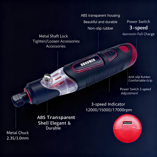 Three-speed speed engraving and polishing pen