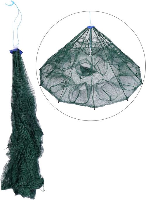 Fishing Bait Trap 20 holes, Folded Fishing Net Portable Umbrella Shaped Cast Net Shrimp Net Crab Baits Cast Mesh Trap Automatic Accessories for Freshwater and Saltwater