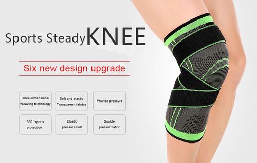 Knee Support Protective Gear Fashion Sports Knee Sleeve Elastic Knitting Knee Brace with Bandage