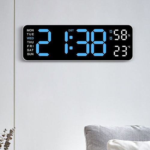 Multi-functional LED Digital Clock 2 Set Alarm Date Temperature Week Display USB-Powered Wall Clocks