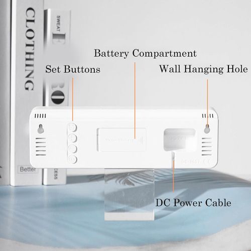 Multi-functional LED Digital Clock 2 Set Alarm Date Temperature Week Display USB-Powered Wall Clocks