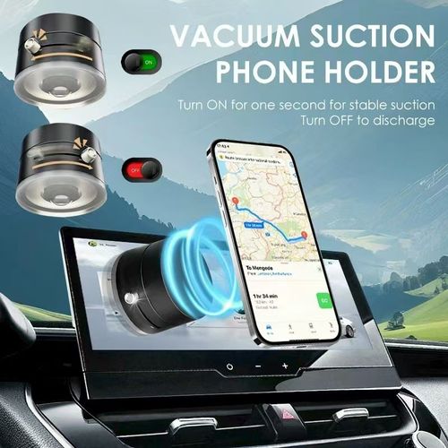New Arrival Vacuum Adsorption Car Dashboard Sun Navigation Daily Necessity White Stand Magnetic Multi-Functional Lazy Car Phone Mount
