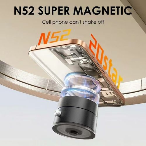 New Arrival Vacuum Adsorption Car Dashboard Sun Navigation Daily Necessity White Stand Magnetic Multi-Functional Lazy Car Phone Mount