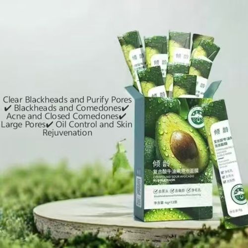Avocado foaming mask removes blackheads and comedones, cleans pores.