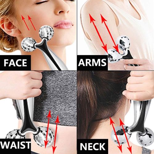 Manual 3D roller massager for face slimming and lifting