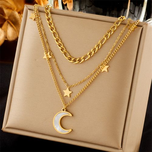 Layered Necklaces Stacking - Light Luxury Star & Moon Collarbone Chain