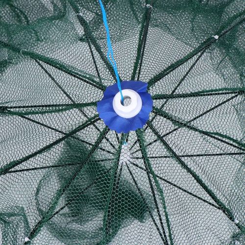 Fishing Bait Trap 20 holes, Folded Fishing Net Portable Umbrella Shaped Cast Net Shrimp Net Crab Baits Cast Mesh Trap Automatic Accessories for Freshwater and Saltwater