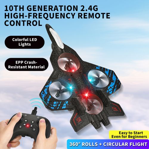Remote control fighter four-axis stunt drone rechargeable drop-resistant foam glider