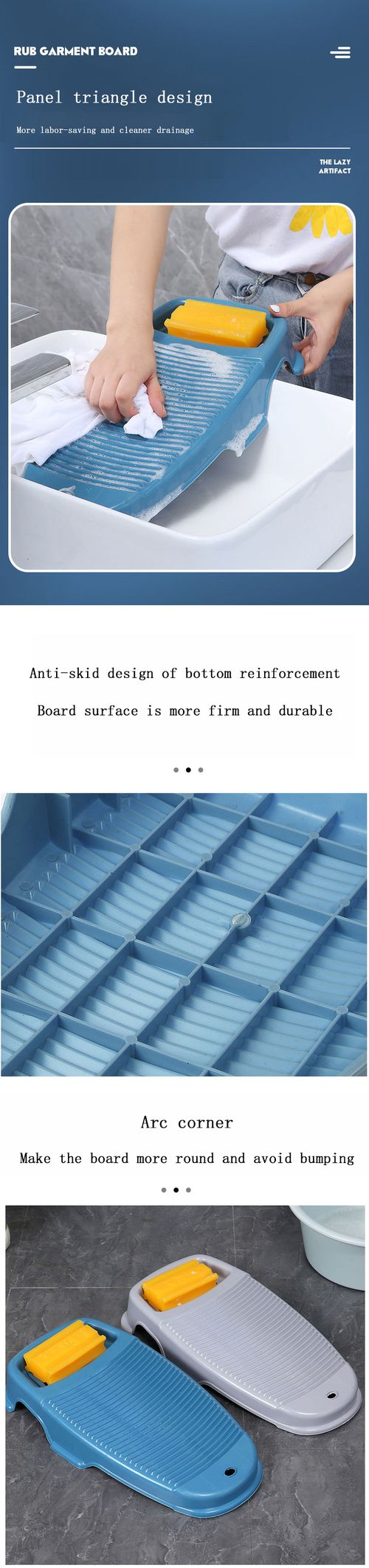 Non-Slip Washboard for Quick Washing of Baby & Adult Clothes