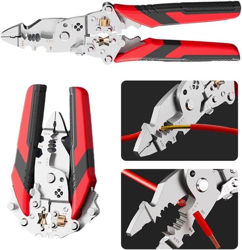 16-In-1 Foldable Stainless Steel Wire Stripper, Multifunctional Foldable Professional WireStripper,Crimper & Stylus Screwdriver for Cutting, Stripping & Pulling Wires