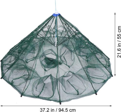 Fishing Bait Trap 20 holes, Folded Fishing Net Portable Umbrella Shaped Cast Net Shrimp Net Crab Baits Cast Mesh Trap Automatic Accessories for Freshwater and Saltwater