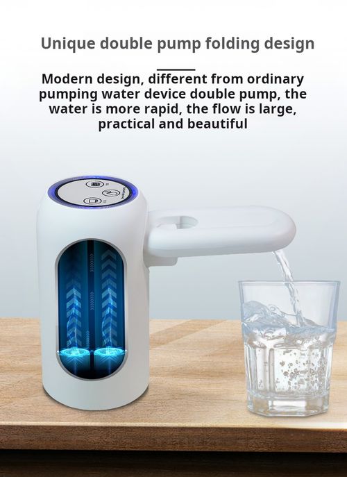 The foldable electric water pump is compatible with various bottle mouths.
