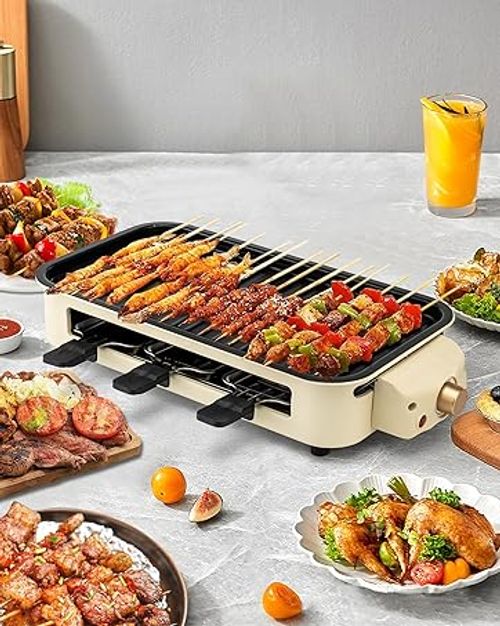 1Electric barbecue grill smokeless household barbecue grill