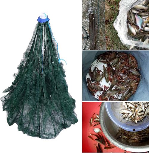 Fishing Bait Trap 20 holes, Folded Fishing Net Portable Umbrella Shaped Cast Net Shrimp Net Crab Baits Cast Mesh Trap Automatic Accessories for Freshwater and Saltwater