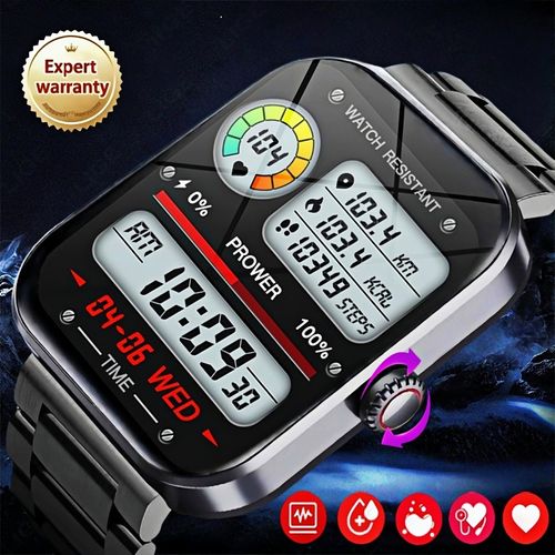 Fitness Tracker Heart Rate Blood Pressure Watch Blood Oxygen Monitor Pedometer Step Counter Activity Tracker Big Fitness Tracker for Women Men Smart Watch for Android Phones Compatible iPhone