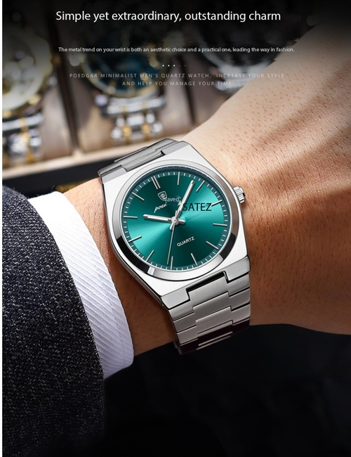 Half-Price Super Green Thin Men's Waterproof Luminous Quartz Watch