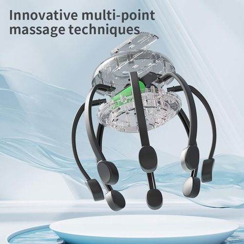 Octopus-shaped Automatic Multi-dimensional Head Massager for Cleansing & Relaxation。