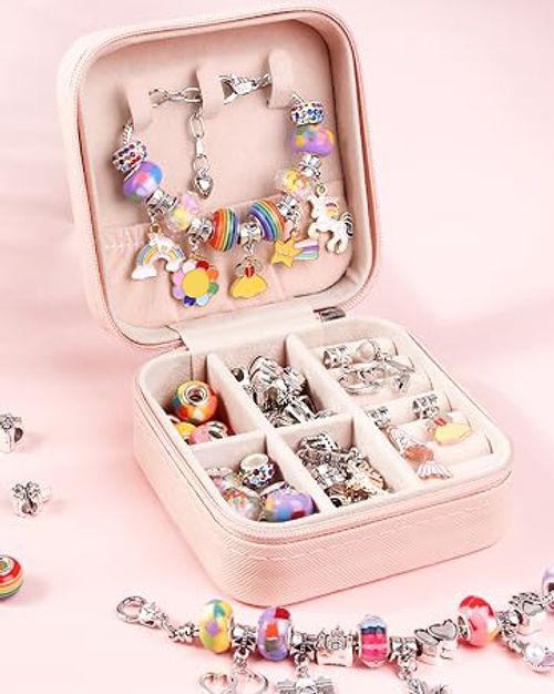 Beaded loose bead chain pendant lanyard leather Pan Magic Box with beads