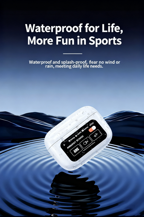 In-ear Bluetooth headset with ANC noise reduction, long battery life, and full-color touch screen