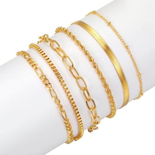 12-pack Bohemian-Style Gold 6-Strand Multi-Layer Bracelet