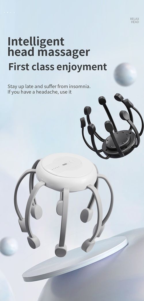 Octopus-shaped Automatic Multi-dimensional Head Massager for Cleansing & Relaxation。