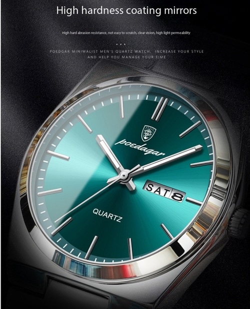 Half-Price Super Green Thin Men's Waterproof Luminous Quartz Watch