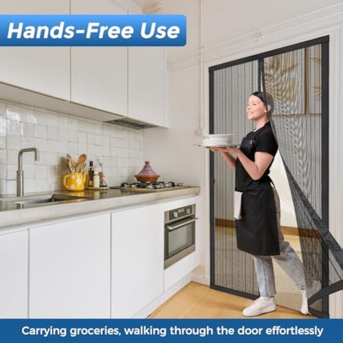 Magnetic mosquito repellent curtain