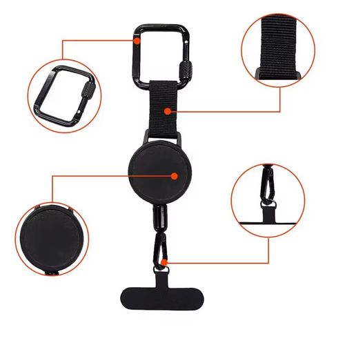 Half-Price New 2-pack Mobile Phone Outdoor Hiking Anti-Loss Anti-Theft Elastic Retractable Keychain