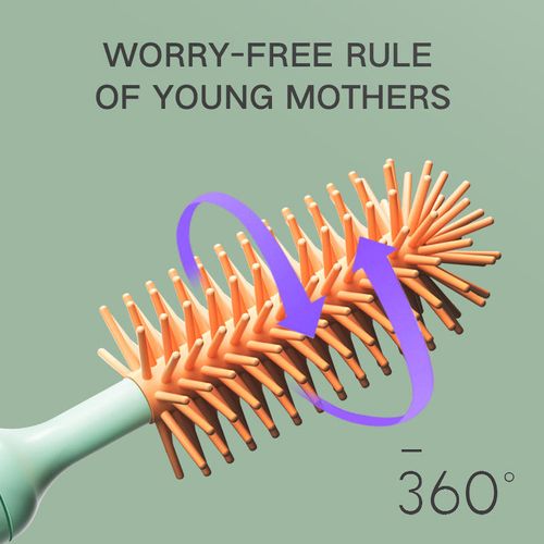 Silicone 360° Rotating Automatic Baby Bottle & Nipple Brush。