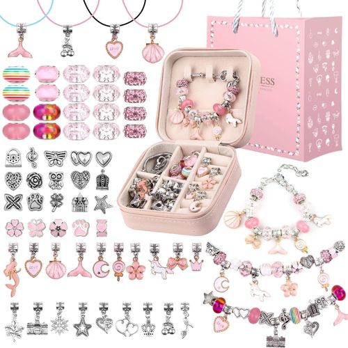Beaded loose bead chain pendant lanyard leather Pan Magic Box with beads