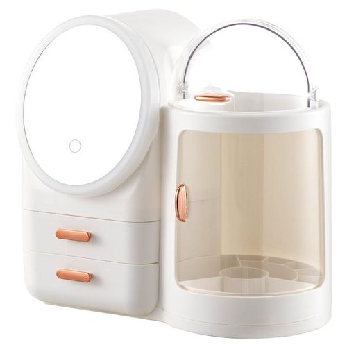 LED Filled Light Mirror Cosmetic Storage Box Light Luxury Dressing Table