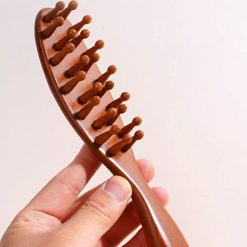 Sandalwood Massage Comb - Dust Removable, Wet & Dry Dual-Use