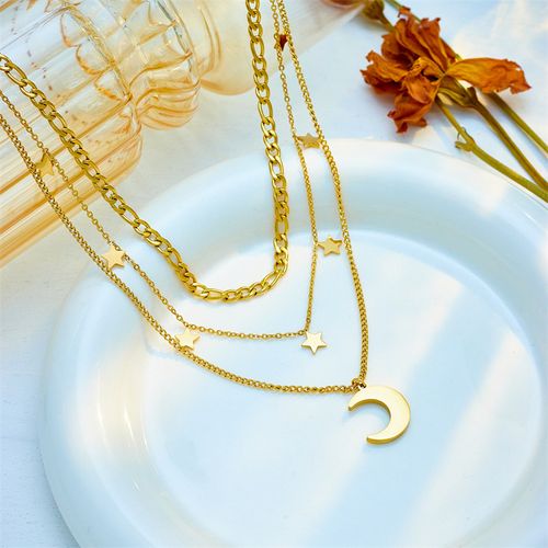 Layered Necklaces Stacking - Light Luxury Star & Moon Collarbone Chain