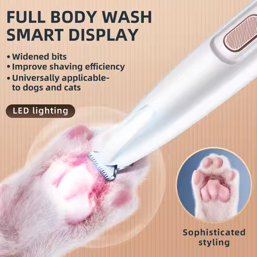 Waterproof LED Pet Paw Hair Trimmer for suitable for all dogs and cats