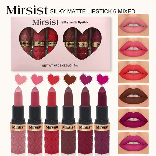 6-Piece Matte Lipstick Set - Long-Lasting, Non-Fading, Non-Changing, Matte Finish
