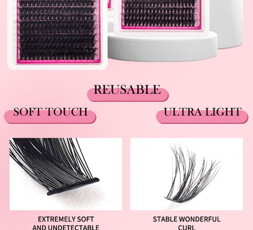 Single Cluster Volume Eyelashes Book - Curled & Thick, Large Quantity