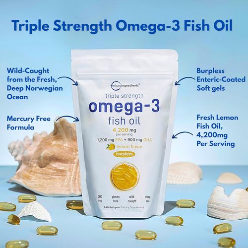 Micro Ingredients Triple Strength Omega 3 Fish Oil