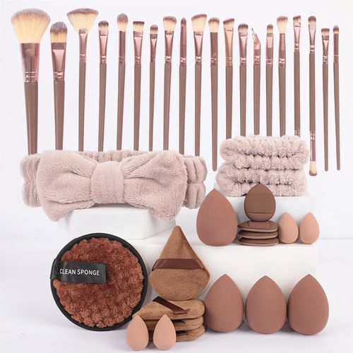 Brown 40-piece makeup brush set, eyeshadow brush, loose powder brush