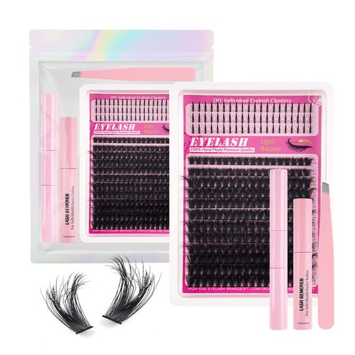 Single Cluster Volume Eyelashes Book - Curled & Thick, Large Quantity