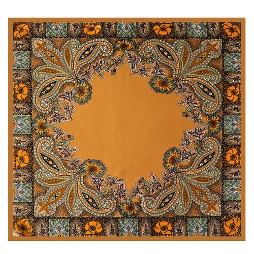 Half-price new four-piece set paisley satin silk scarf – for shawl & headscarf use