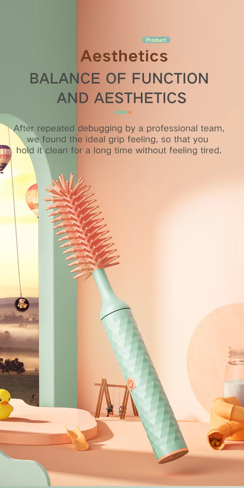 Silicone 360° Rotating Automatic Baby Bottle & Nipple Brush。