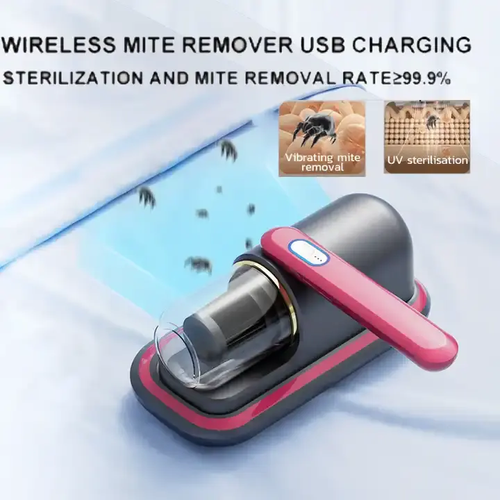 Household rechargeable mite removal instrument with strong suction, double beating and ultraviolet sterilization to remove mites
