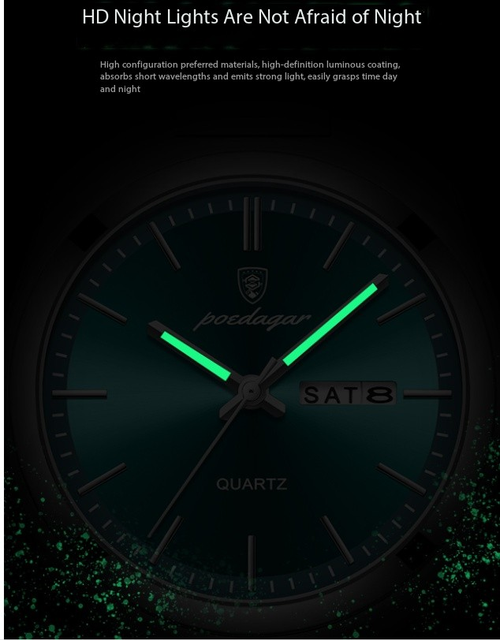 Half-Price Super Green Thin Men's Waterproof Luminous Quartz Watch