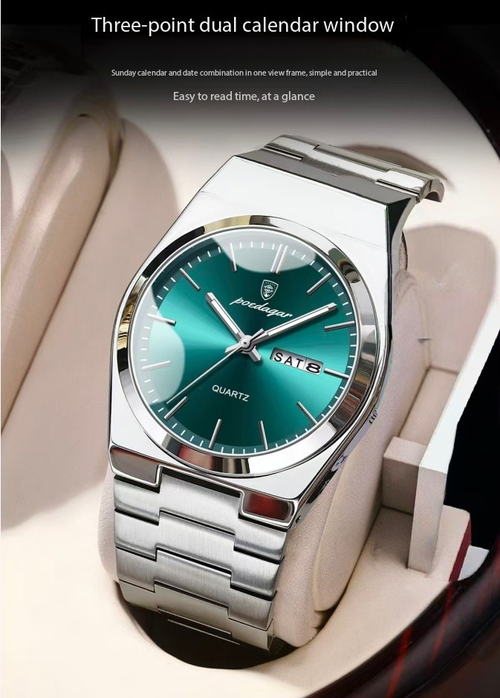 Half-Price Super Green Thin Men's Waterproof Luminous Quartz Watch