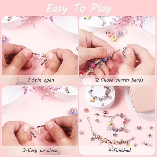 Beaded loose bead chain pendant lanyard leather Pan Magic Box with beads