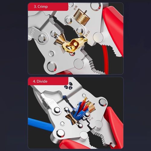 16-In-1 Foldable Stainless Steel Wire Stripper, Multifunctional Foldable Professional WireStripper,Crimper & Stylus Screwdriver for Cutting, Stripping & Pulling Wires