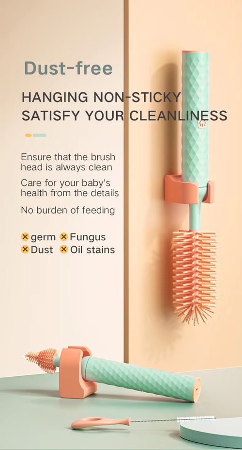 Silicone 360° Rotating Automatic Baby Bottle & Nipple Brush。