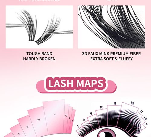 Single Cluster Volume Eyelashes Book - Curled & Thick, Large Quantity