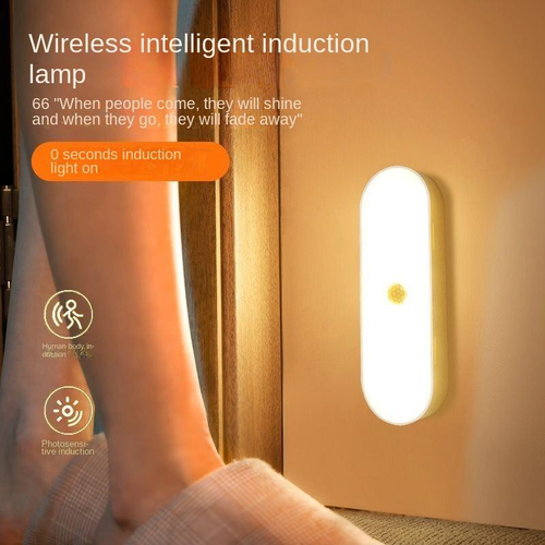 Smart Induction Sensor Night Light Automatic Body Detection Wireless Dimmable USB Recharge Home Bar Light for Aisle Staircase
