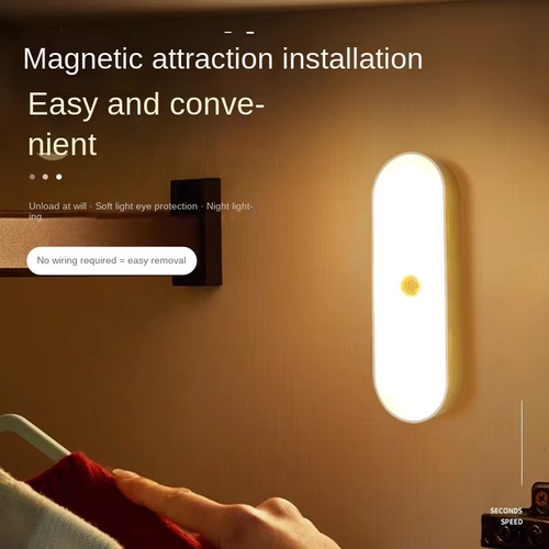 Smart Induction Sensor Night Light Automatic Body Detection Wireless Dimmable USB Recharge Home Bar Light for Aisle Staircase